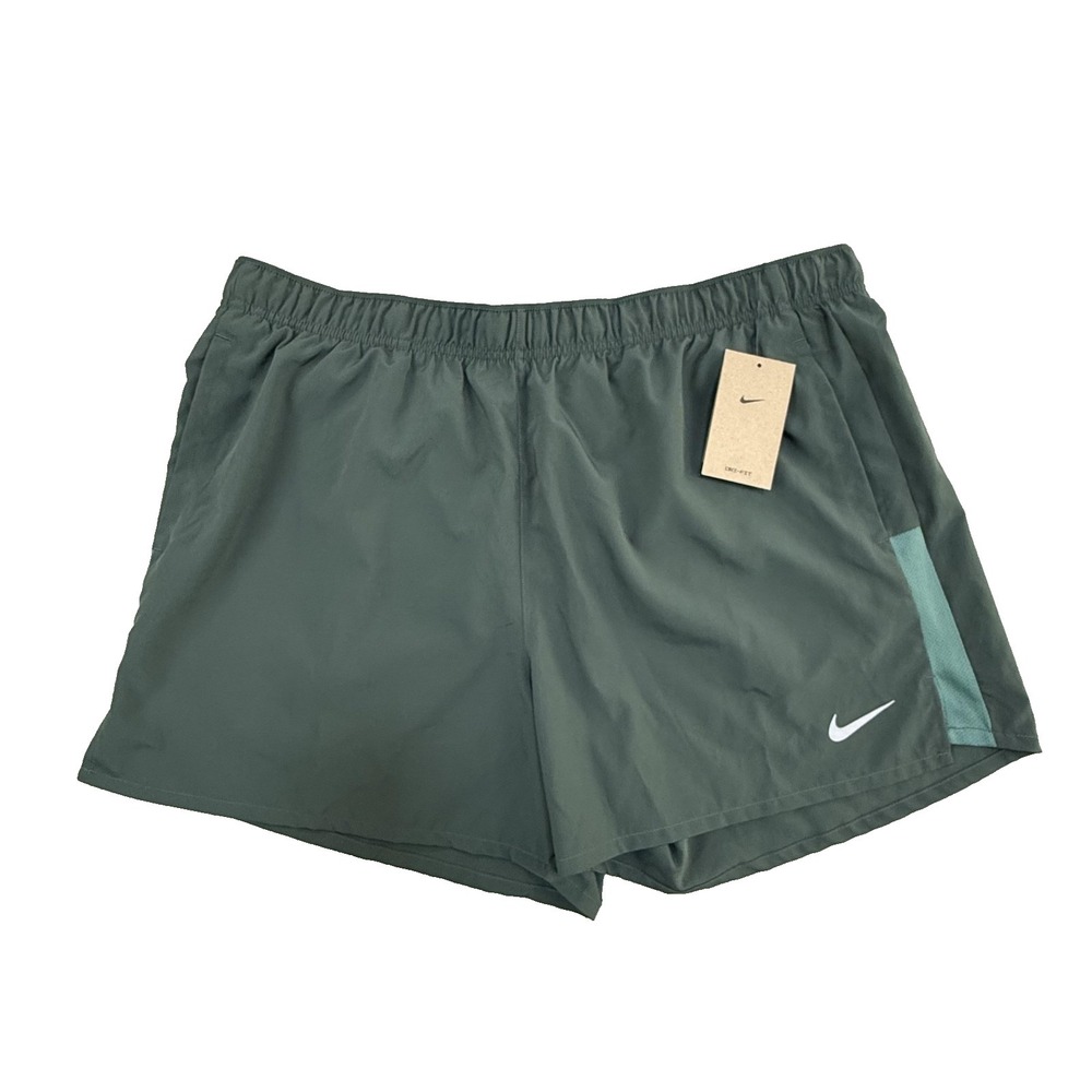 NEW Nike Challenger Shorts Mens 2XL Green Dri-FIT 5" Running‎ Lined Training